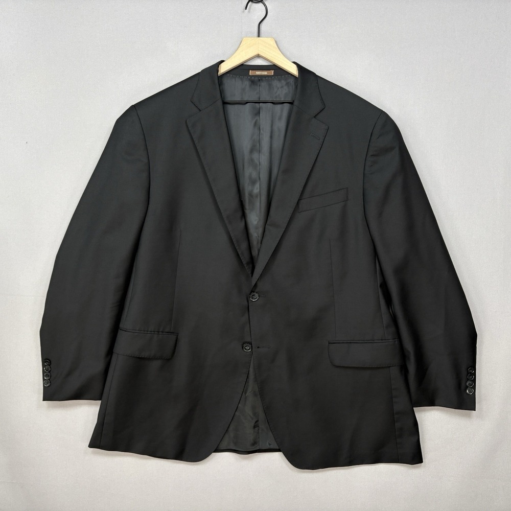 Peter Millar Blazer Men 48L Long Black Virgin Wool Formal Sport Coat Jacket Golf